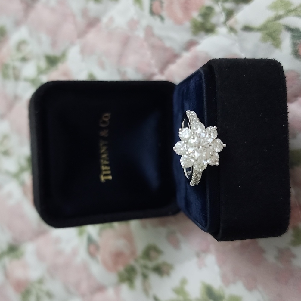 Harry Winston diamond ring sunflower collection engagement platinum D VS1 size 4 - Picture 4 of 15